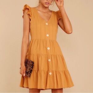 Ruffled Mustard Dress